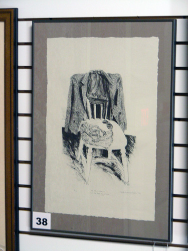 #38 - Black and White Chair with Jacket